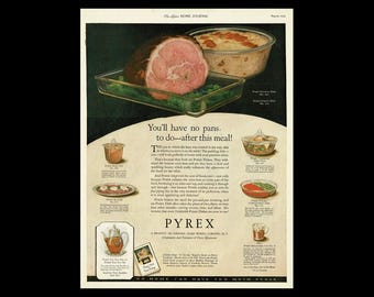 1925 Pyrex Ware Corning Glass Works Magazine Ad