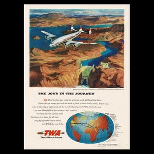 1946 TWA &quot;Boulder Dam&quot; Trans World Airlines Magazine Ad