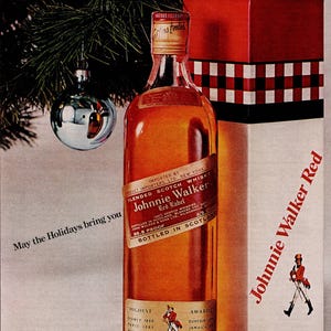 1970s Johnnie Walker Scotch Whisky Christmas Original Magazine Ad, Whiskey bild 2
