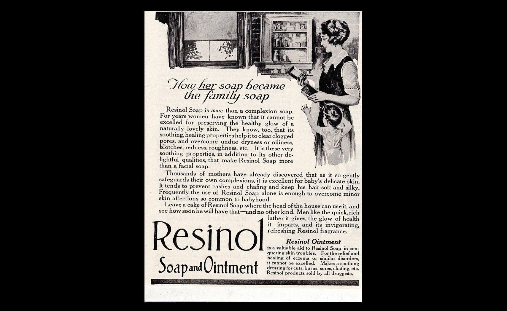 RARE 1910s Resinol Soap Beauty Magazine Ad 
