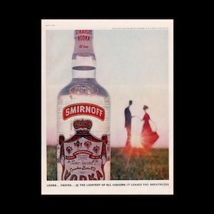 1961 Smirnoff Vodka Magazine Ad, Lightest of All Liquors