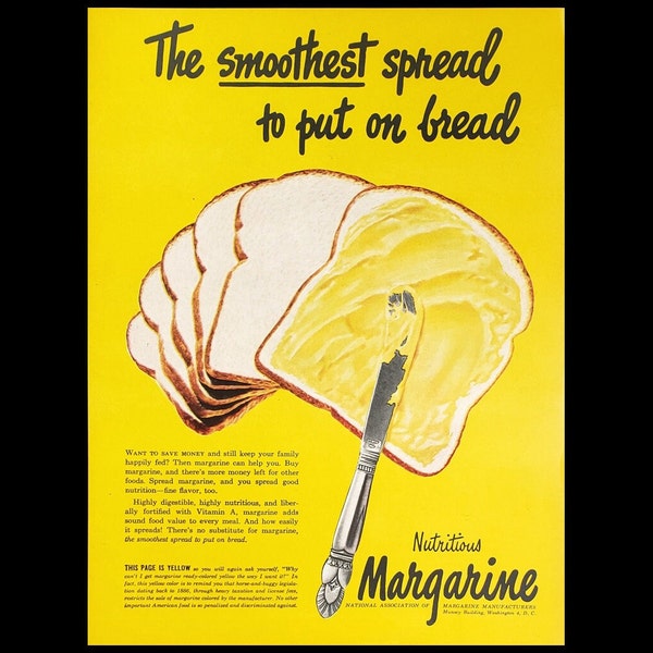 Original 1948 Margarine Magazine Ad