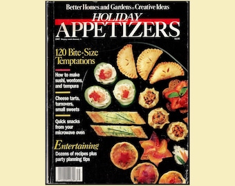 1987 Better Homes and Gardens Holiday Appetizers Magazine Cookbook- 104 Pages Christmas Recipes