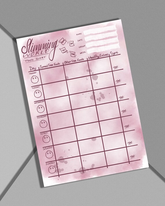Slimming World Style Food Diary Printable | Etsy