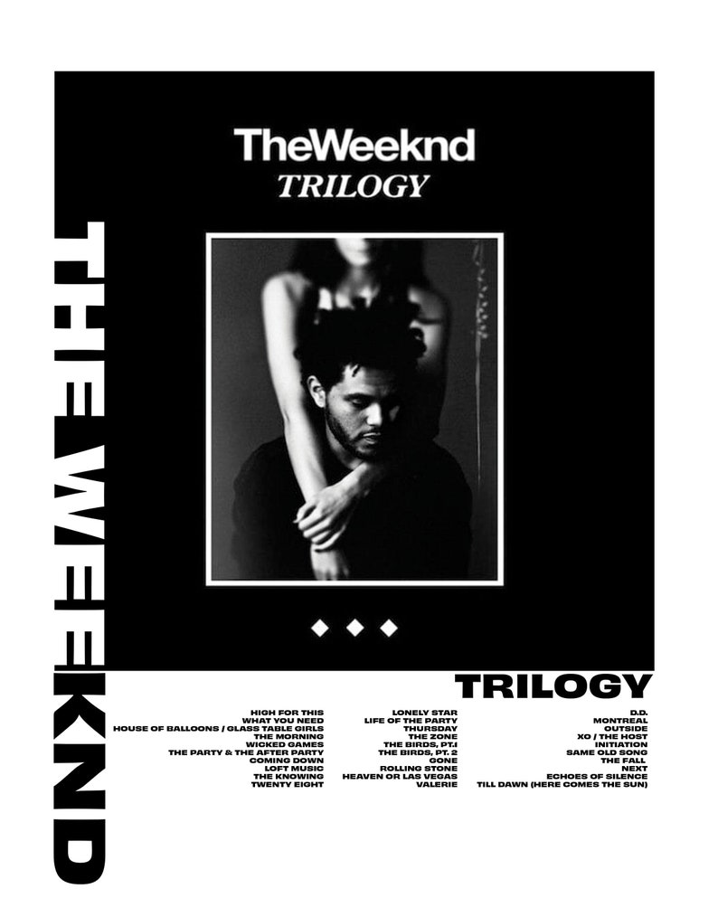 Trilogy The Weeknd 8 x 10 Album Poster | Etsy