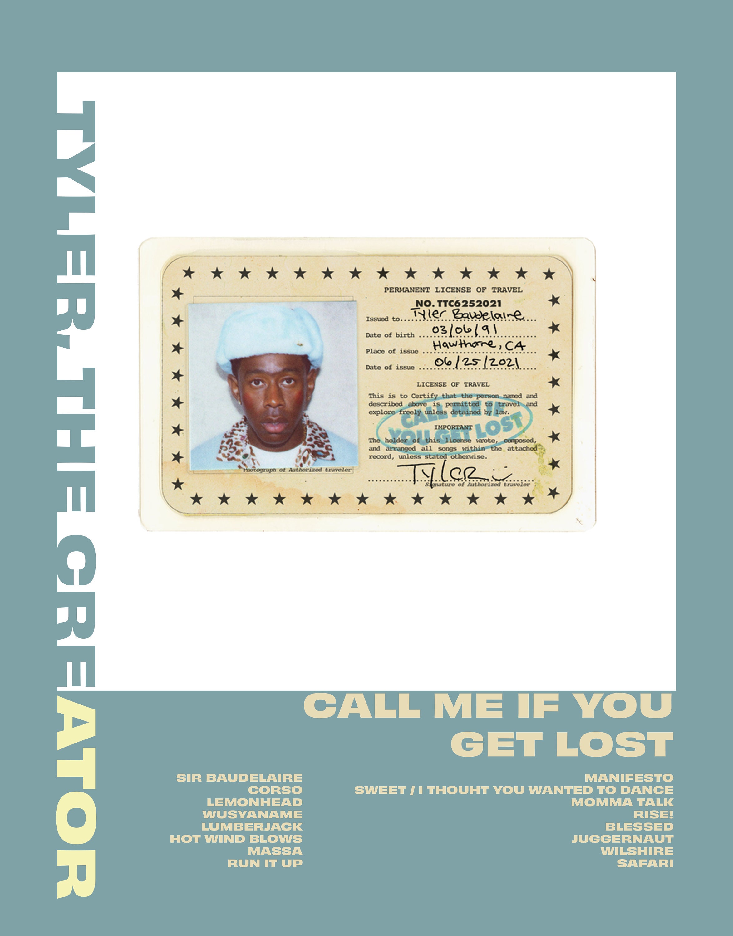 Call Me If You Get Lost Tyler The Creator 8 X 10 Album Etsy Hong Kong