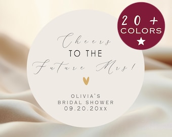 Cheers to the Future Mrs | Personalised Bridal Shower Stickers | Bridal shower favor tag | Bridal Shower Label Stickers (B323)