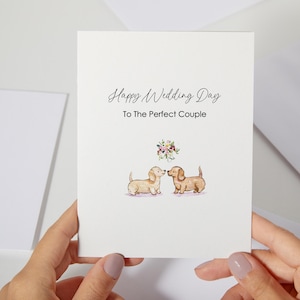 Carte de mariage de Labrador | Carte de mariage personnalisée pour chien | carte postale pour les jeunes mariés | Cartes de mariage | Joyeux mariage, couple parfait (C156)