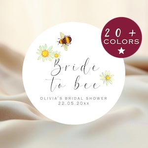Botanical Garden Bride To Bee Stickers | Personalized Bridal shower favors | Daisy and Bee Honey Favor Labels | Bridal Shower Favor (B187)