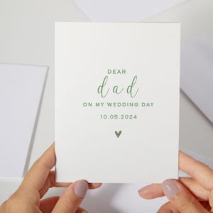 Daddy Wedding Day Card | To My Dad On My Wedding Day Card | Personalized Wedding Card | Dada Wedding Card | Sage Green (C146)