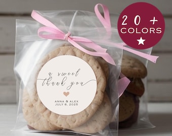 Custom Wedding Sticker | A Sweet Thank You Stickers | Wedding Favor Sticker | Modern Wedding Sticker | Thank You Label (B156)