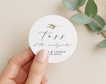 Pegatinas personalizadas para lanzar en bodas / Etiquetas de confeti con motivos vegetales / Pegatinas para lanzar pétalos (B116)