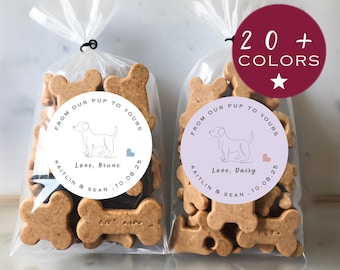 Personalized Wedding Dog Treat Stickers | Doggie Goodie Bag Labels | Pet Cookie Sticker (B451)