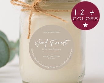 Minimalist Circle Candle Label | DIY Packaging Sticker (Lilya-p)