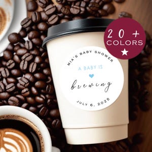 Baby Shower Favor Labels | A baby Is Brewing Labels | Tea Favor, Coffee Favor Bag Labels | Bean Bag Labels | Afternoon Tea Party (B208)