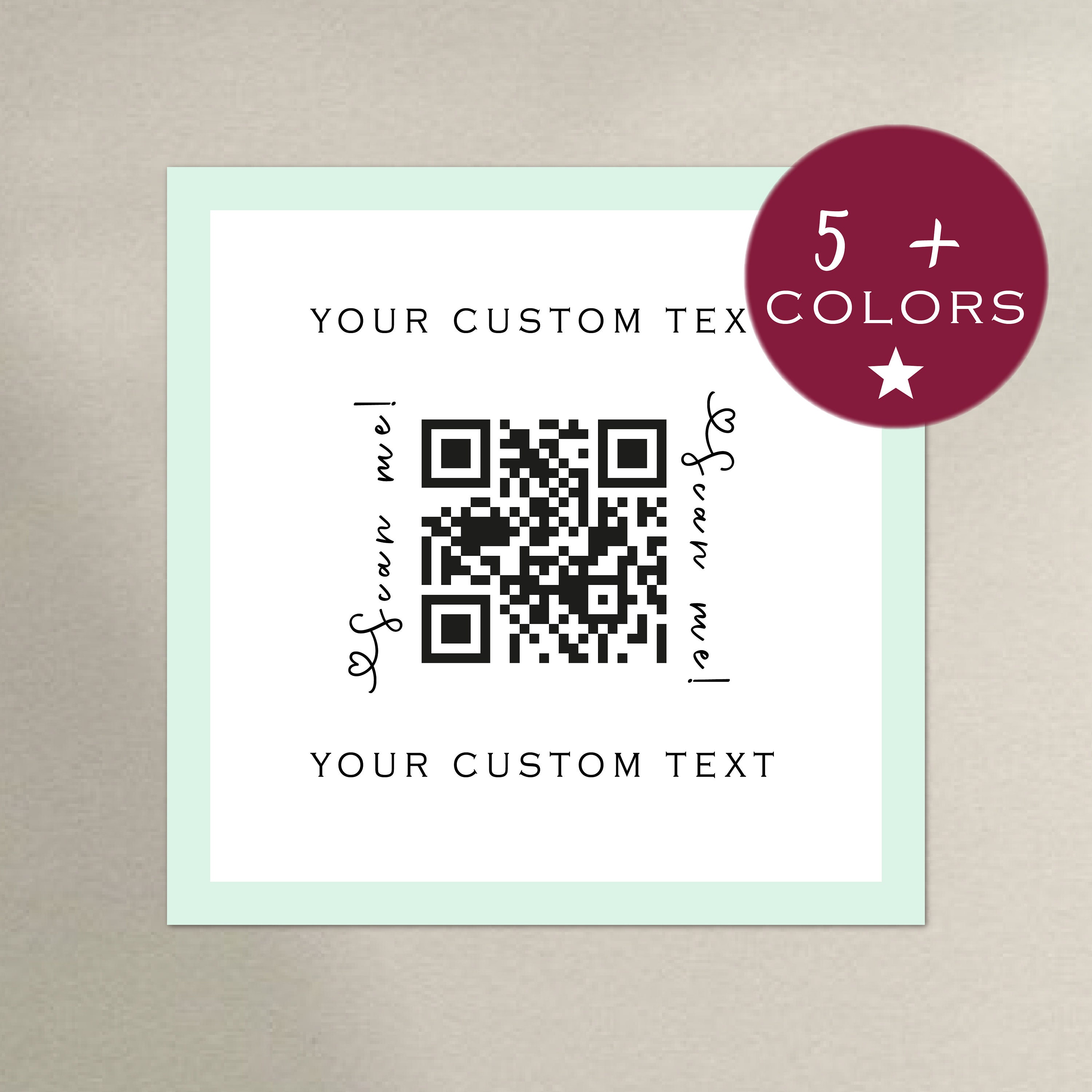 Custom Qr Sticker Designs Custom QR Code Sticker | Custom Text Stickers | Business Stickers Logo ...