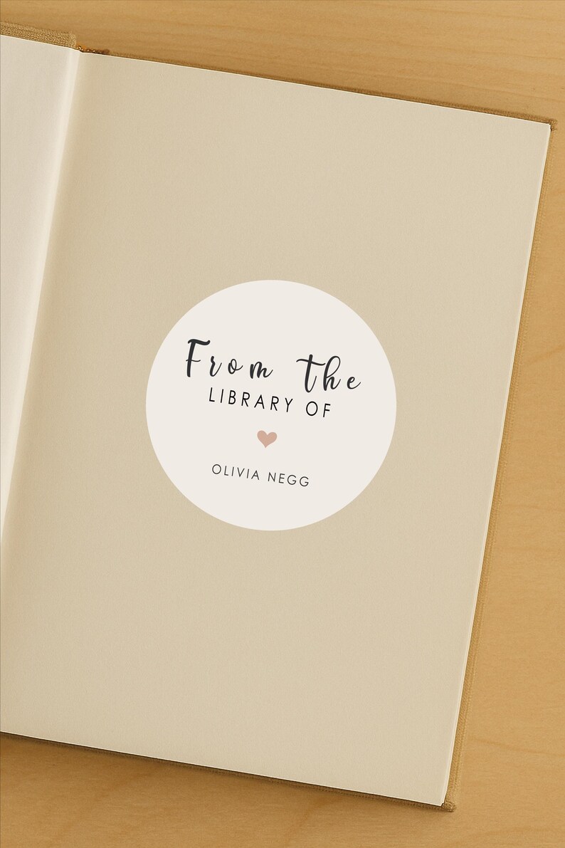 From Library Stickers | Custom Book Labels | Ex Libris Name | Modern ...