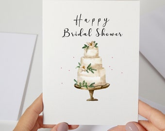 Carte nuptiale heureuse de douche de Zazzle.be Liste d'envies Vous avez des idées ? de voeux nuptiale de gâteau de douche | Future mariée carte de vœux | Belle mariée | Aquarelle de mariage personnalisée (C110)