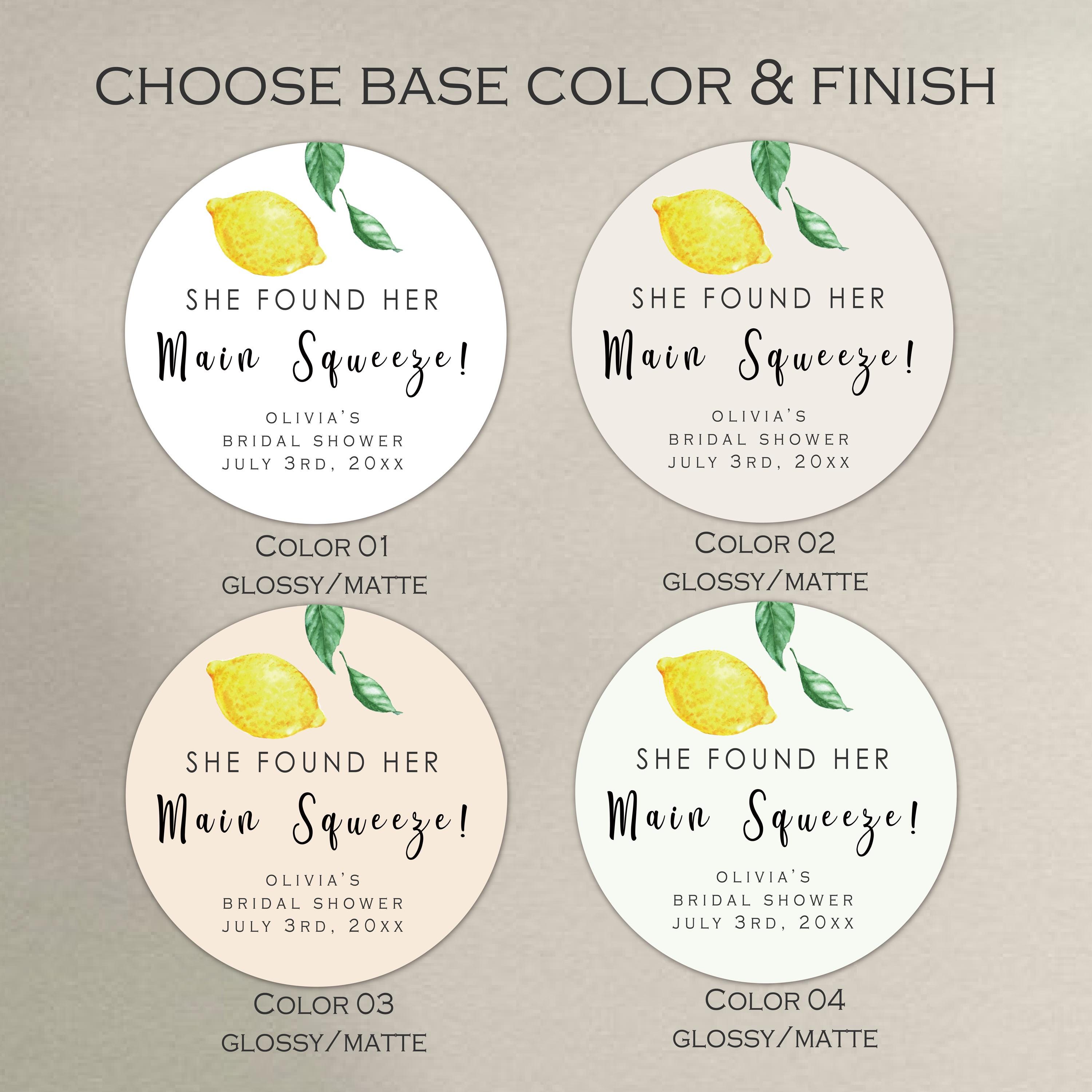 Lemon Bridal Shower Favor Stickers | She Found Her Main Squeeze ...