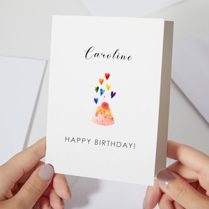 Personalised Birthday Card | Colorful Rainbow Birthday | Friend's Birthday | Custom Birthday Gift | Grandson Birthday | Birthday Cake (C72)
