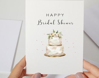 Carte nuptiale heureuse de douche de Zazzle.be Liste d'envies Vous avez des idées ? de voeux nuptiale de gâteau de douche | Future mariée carte de vœux | Belle mariée | Aquarelle de mariage personnalisée (C111)