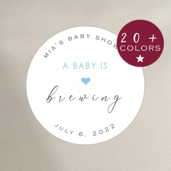 Baby Shower Favor Labels | A baby Is Brewing Labels | Tea Favor, Coffee Favor Bag Labels | Bean Bag Labels | Afternoon Tea Party (B208)