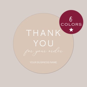 Small Business Packaging | Thank You Sticker Custom | Small Business Stickers | Packaging Product Labels - Blush, green, kraft  (Nora-g)