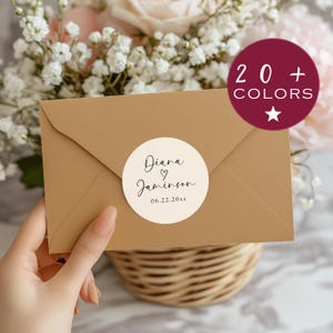 Pegatinas con nombre para boda, corazón con garabatos, sellos para sobres de boda, etiquetas con fuente cursiva, pegatinas minimalistas para recuerdos de boda (B532)