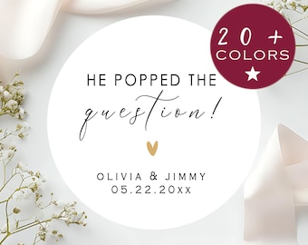 Engagement Party Favor Stickers | Engagement Announcement Party Ideas | Engagement Party Decor | Engagment Party Stickers Labels (B142)