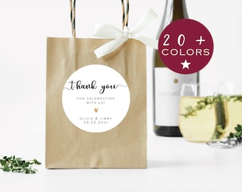 Personalised Wedding Stickers | Thank You For Celebrating With Us | Wedding Thank You | Wedding Favor Labels | Wedding Welcome Bag (B51)
