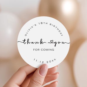 Birthday Party Thank Stickers | Thank You For Celebrating With Me | Thank You For Coming | Party Favor Label | Birthday Party Sticker (B14)