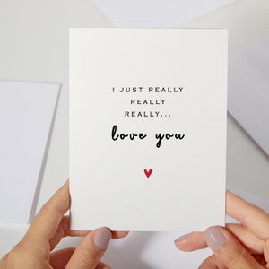 Je t'aime vraiment | Carte de Saint-Valentin pour elle lui petite amie petit ami mari femme | carte d'anniversaire | Carte d'anniversaire Je t'aime (C93)