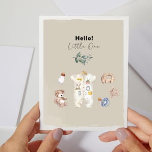 New Baby Card Verdure | Carte de naissance pour nièce et neveu | Cadeau pour un nouveau petit-fils et petite-fille | Carte de bienvenue personnalisée dans le monde (C193)
