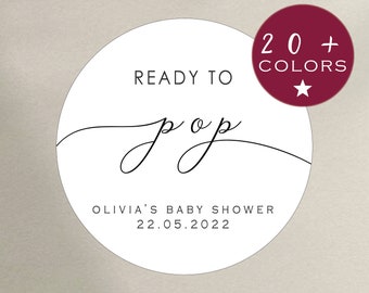 Baby Shower Labels | Thanks For Popping By Stickers | About to Pop Stickers Bridal Shower Sticker | Minimalist Showering Stickers (B424)