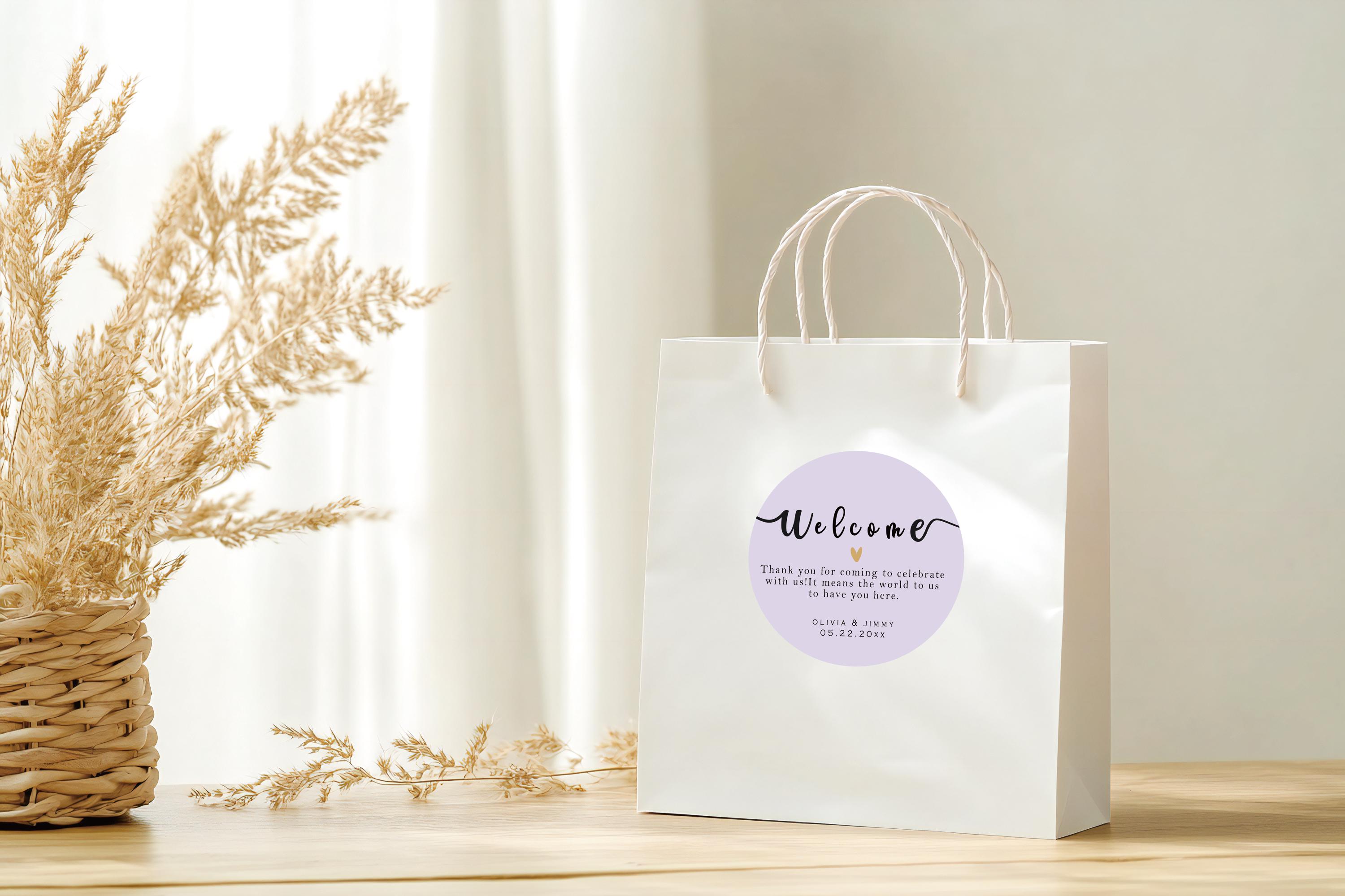 Personalized Wedding Welcome Stickers | Thank You Favor Bag Seals (B49 ...