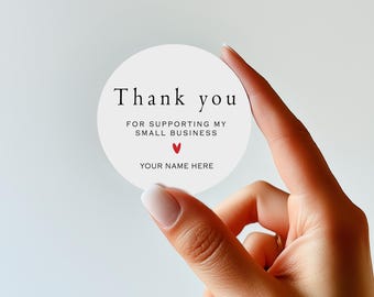 Adesivi di ringraziamento / Adesivi aziendali personalizzati / Sigilli per etichette all'ingrosso / Branding per piccole imprese / Adesivi, etichette, cartellini personalizzati (B330-b)