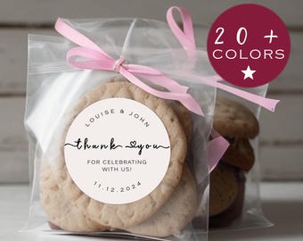 Wedding Stickers Custom | Thank You For Celebrating With Us Favor Tags | Party Favor Labels | Personalized Round Sticker Tags (B436)