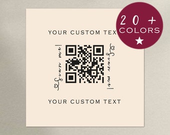 Custom QR Code Sticker | Custom Text Stickers | Business Stickers Logo | Business Packaging | QR Code - White, Purple, Pink, Kraft (B417)