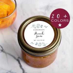 Custom Jam Stickers | Canning Jar Labels | Made With Love By | Personalized Kitchen Stickers for Homemade Jam, Jelly & Preserves (Mila-z)