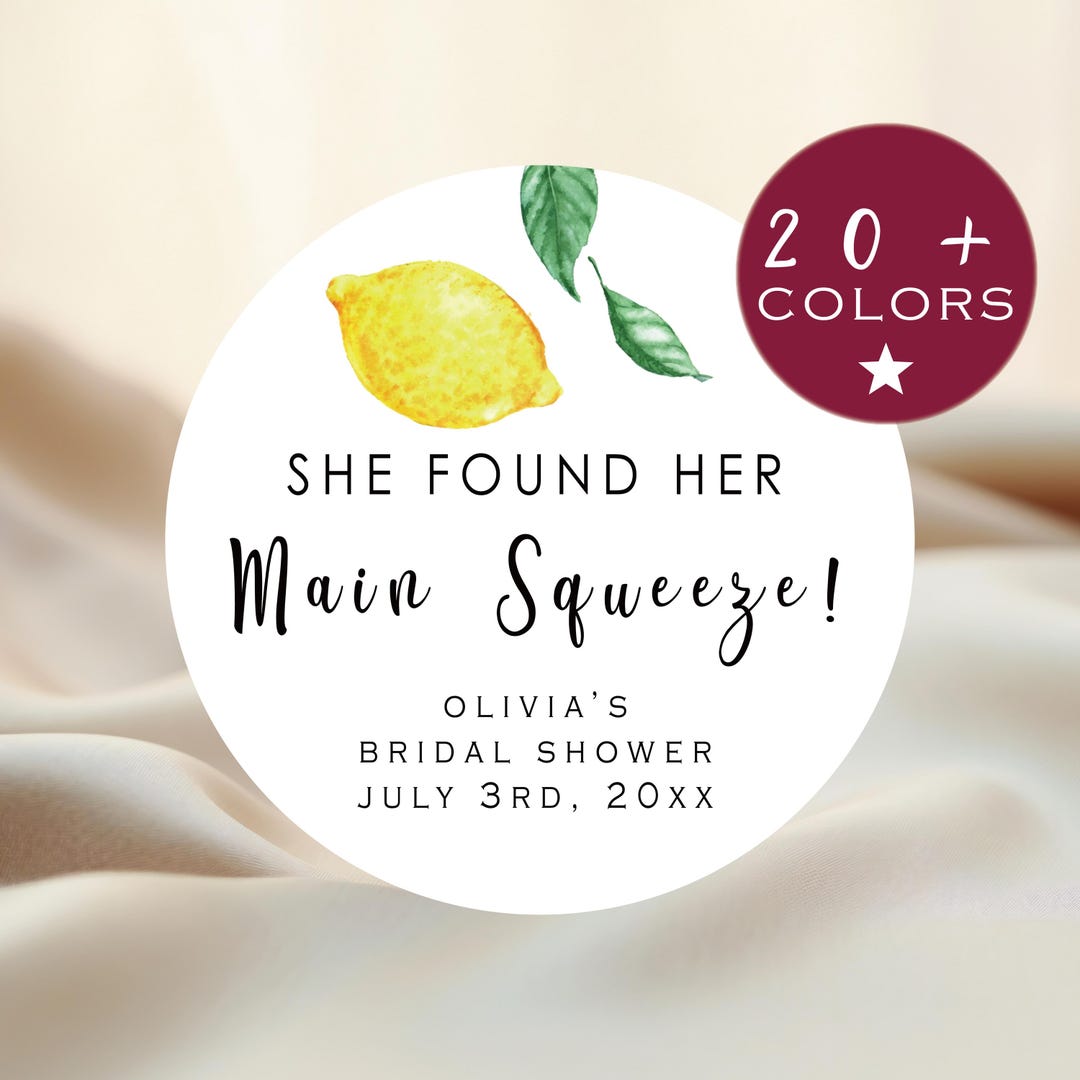 Lemon Bridal Shower Favor Stickers | She Found Her Main Squeeze ...