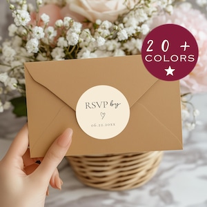 Pegatinas RSVP personalizadas / Etiquetas para invitaciones de boda / Pegatinas de boda con corazón de garabato / Sellos para sobres / Pegatinas minimalistas para recuerdos de boda (B535)