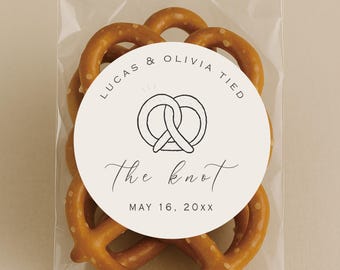 Etiquetas para bolsas de dulces de boda con diseño de "Tried the Knot" / Sellos redondos personalizados para recuerdos de boda (B406)