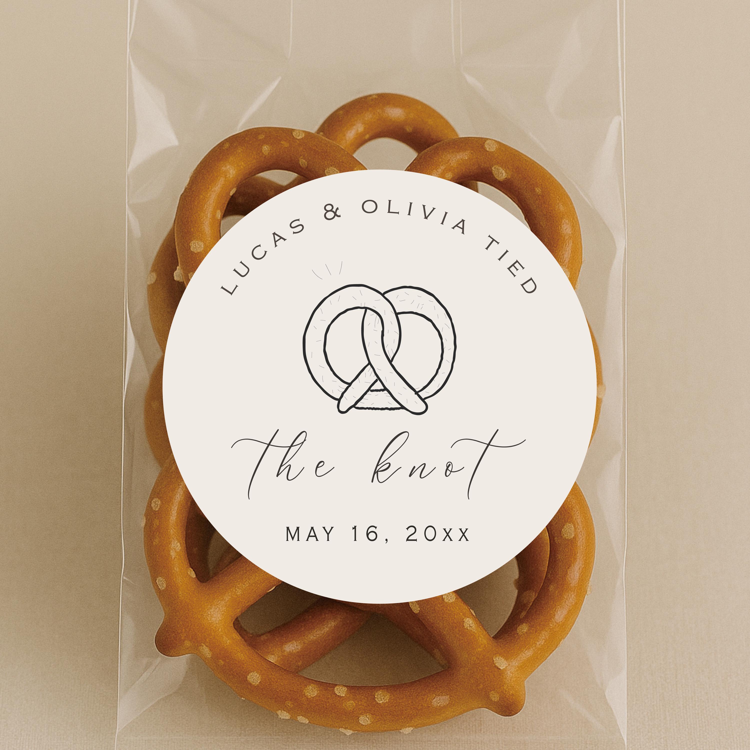 Pretzel Favor Stickers
