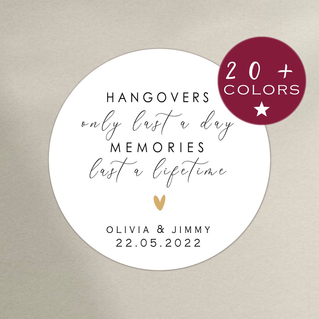 Hangover Kit Labels | Wedding Hangover Tags Personalized | Hangovers ...