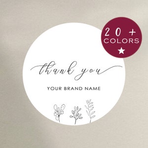 Thank You Stickers | Personalized Business Stickers | Bulk Label Seals | Small Business Branding | Custom Stickers, Labels, Tags (B434)