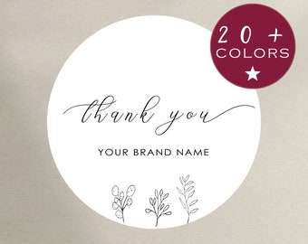Thank You Stickers | Personalized Business Stickers | Bulk Label Seals | Small Business Branding | Custom Stickers, Labels, Tags (B434)