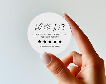 Thank You Sticker Custom | Leave A Review Business Stickers | Kraft Thank You Stickers | Small Business Branding Packaging Labels (B327)