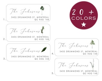 Botanical Address Labels 1" x 2.625" | Script Address Labels | Farmhouse Labels | Wedding Invitation Seals | Address Sticker Greenery (B265)