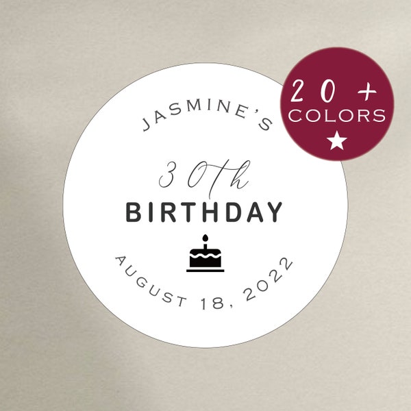 Custom Birthday Labels | Personalized Birthday Stickers | Birthday Party Stickers | Party Bag Labels | Custom Milestone Sticker (B225)