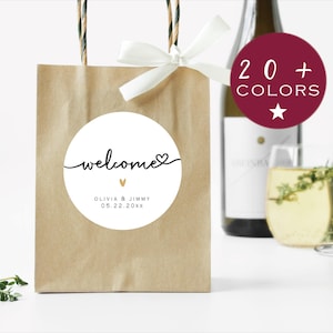 Personalisierte Hochzeits-Aufkleber | Hochzeit Willkommen Aufkleber | Hochzeits-Gastaufkleber | Hochzeit Welcome Bag Sticker (B46)